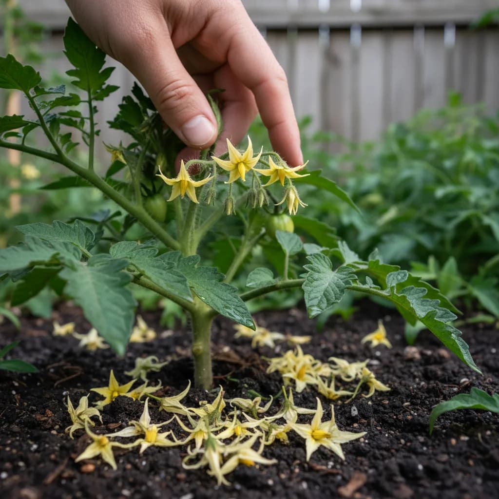 Aider la pollinisation des tomates quand l'air est étouffant