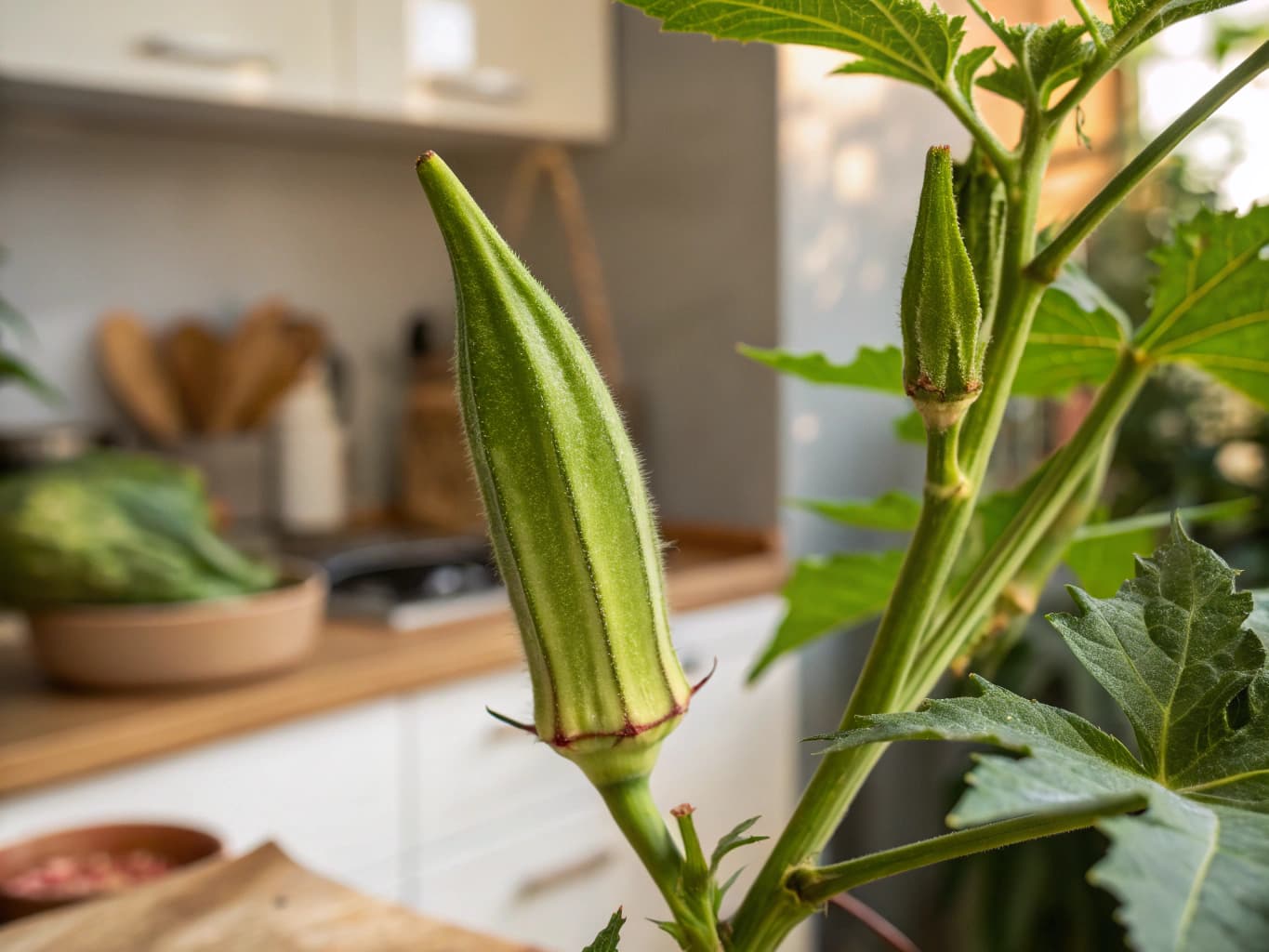 Gombo - illustration botanique