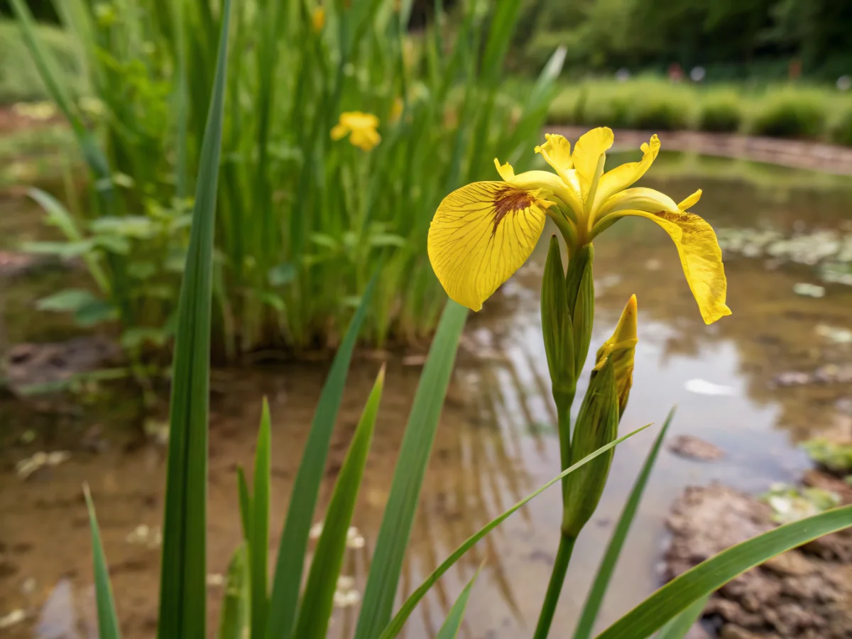 Iris des marais - illustration botanique