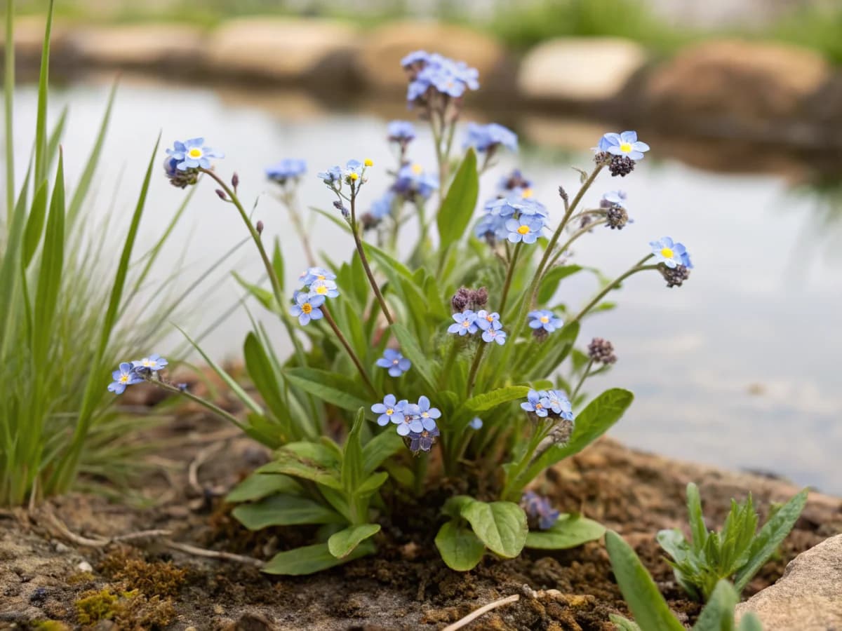 Myosotis des marais - illustration botanique