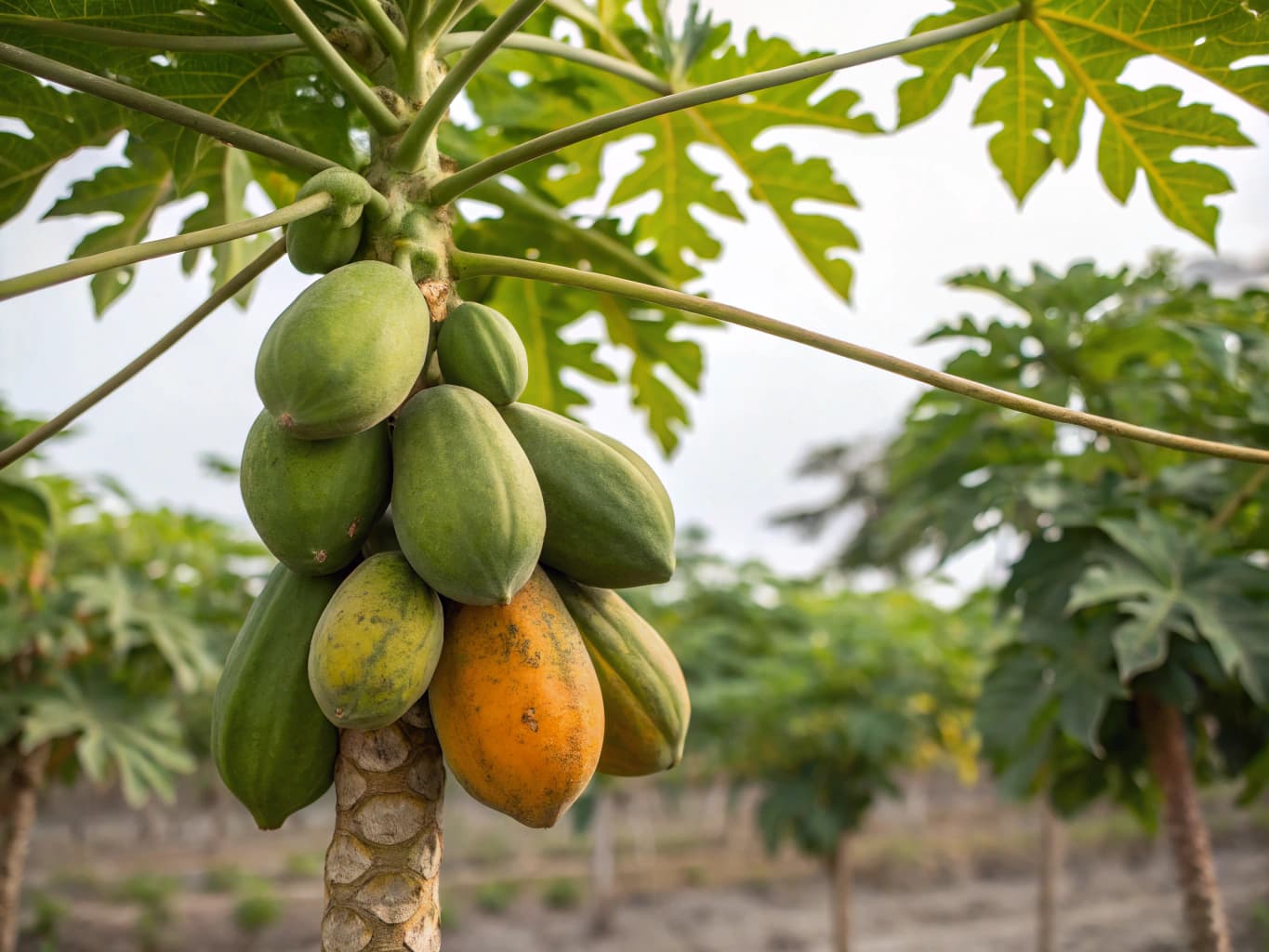 Papayer - illustration botanique