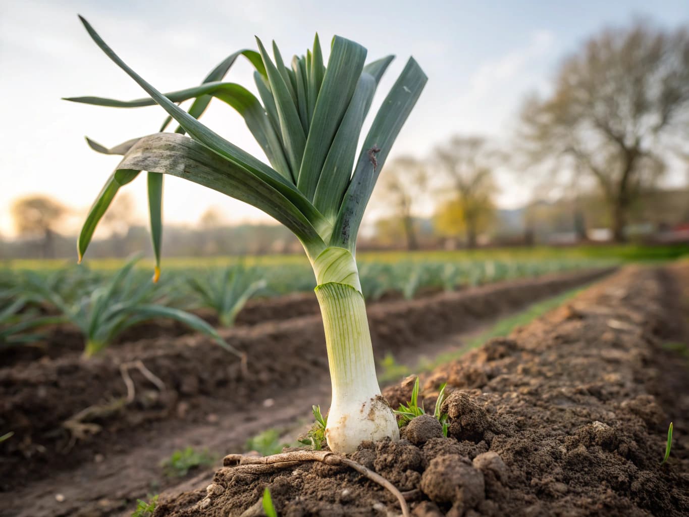 Poireau - illustration botanique